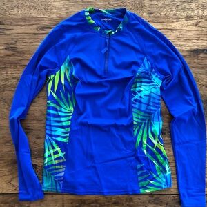 Land’s End Women’s Rash Guard Small//Long Palm Pattern